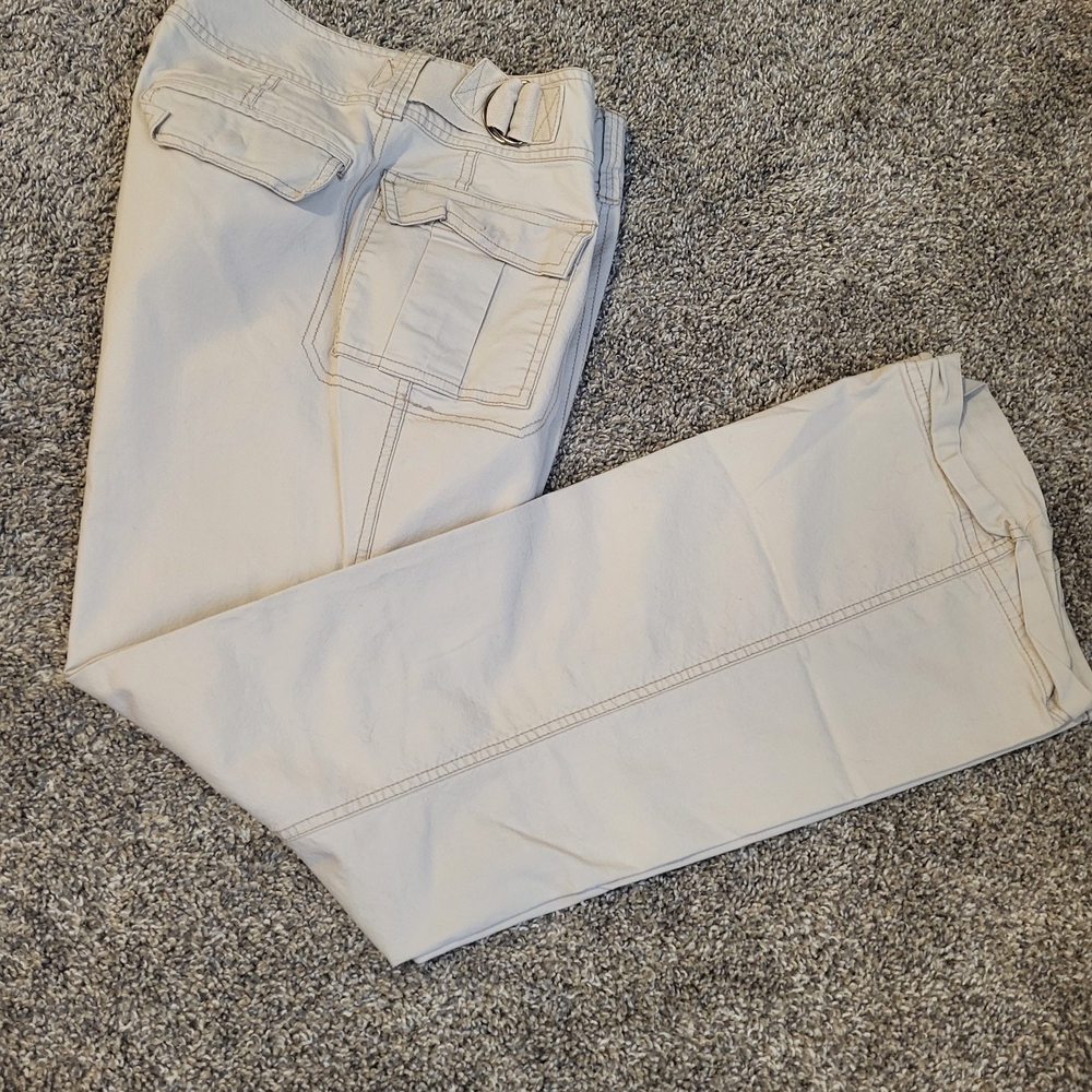 Stylish Cream Pants - Cargo Style
